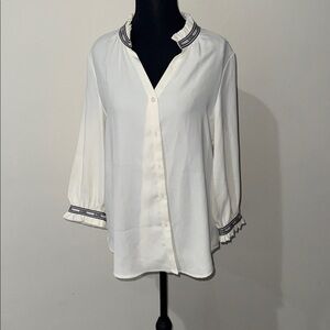 Karl lagerfeld White Blouse with Black Trim